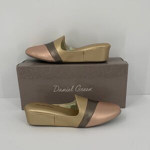 Daniel Green Denise mule slippers copper colorblock pewter gold shoe women new 7